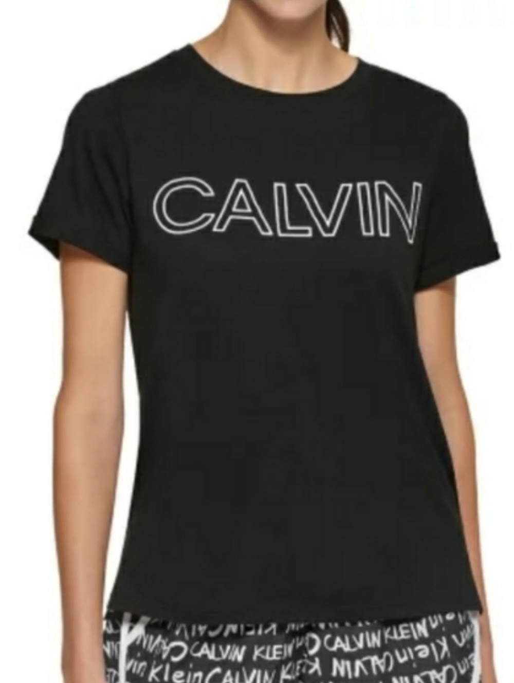 Calvin Klein Black Graphic Logo Tee LIKE NEW